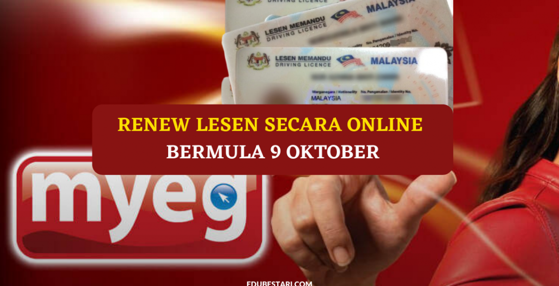 Renew Lesen Secara Online Bermula 9 Oktober