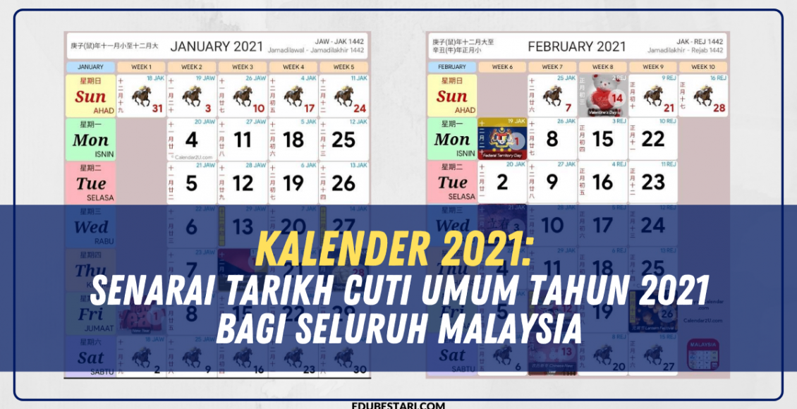 Kalender 2021_ Senarai Tarikh Cuti Umum Tahun 2021 Bagi Seluruh Malaysia