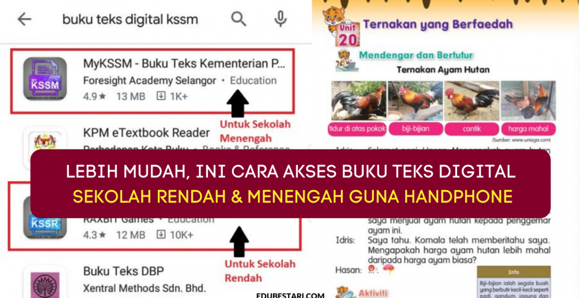 Lebih Mudah, Ini Cara Akses Buku Teks Digital Sekolah Rendah & Menengah Guna Handphone