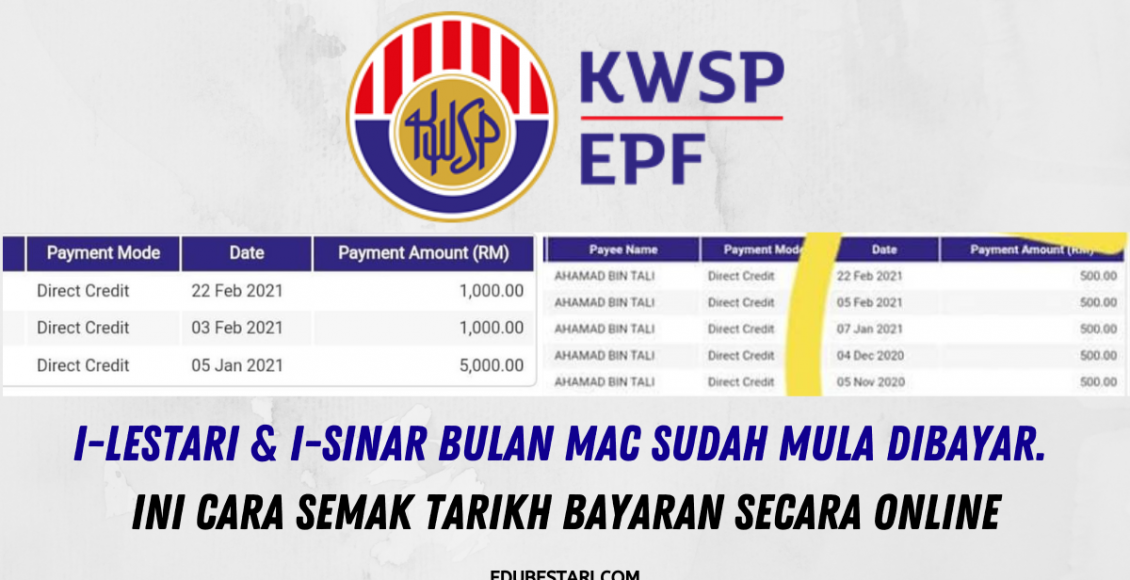 i-Lestari & i-Sinar Bulan Mac Sudah Mula Dibayar. Ini Cara Semak Tarikh Bayaran Secara Online