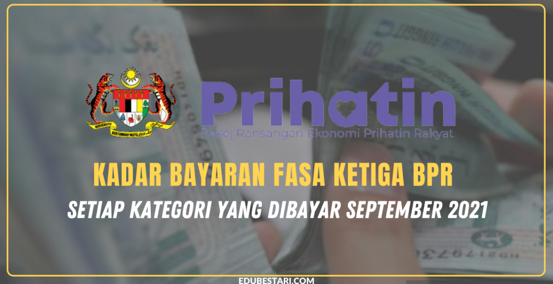 Kadar Bayaran Fasa ketiga BPR Setiap Kategori Yang Dibayar september 2021