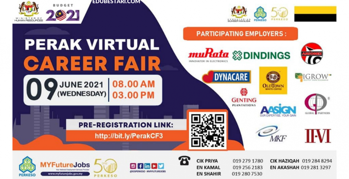 Perak Virtual Career Fair 3.0 Anjuran PERKESO. Daftar Temuduga Online Sekarang