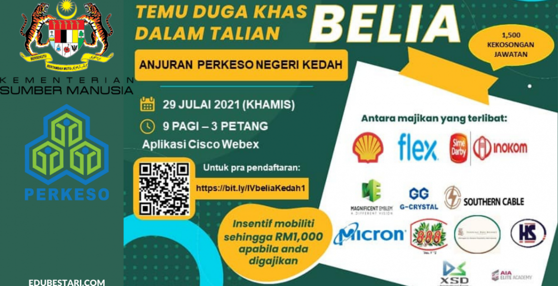 1500 Kekosongan Jawatan Di Temuduga Khas Belia. Daftar Sekarang & Terima Insentif RM1,000 Jika Layak