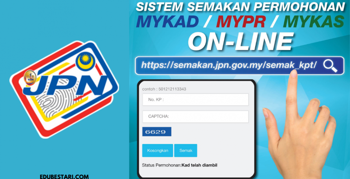 Sistem Semakan Permohonan MyKad/ MyPR/ MyKAS Online: Cara Buat Semakan Permohonan Gantian Kad Pengenalan
