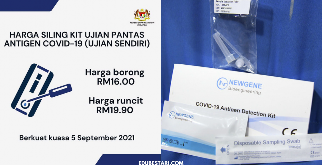 Harga Siling Kit Ujian Sendiri Covid-19 Ditetapkan RM19.90 Mulai 5 September