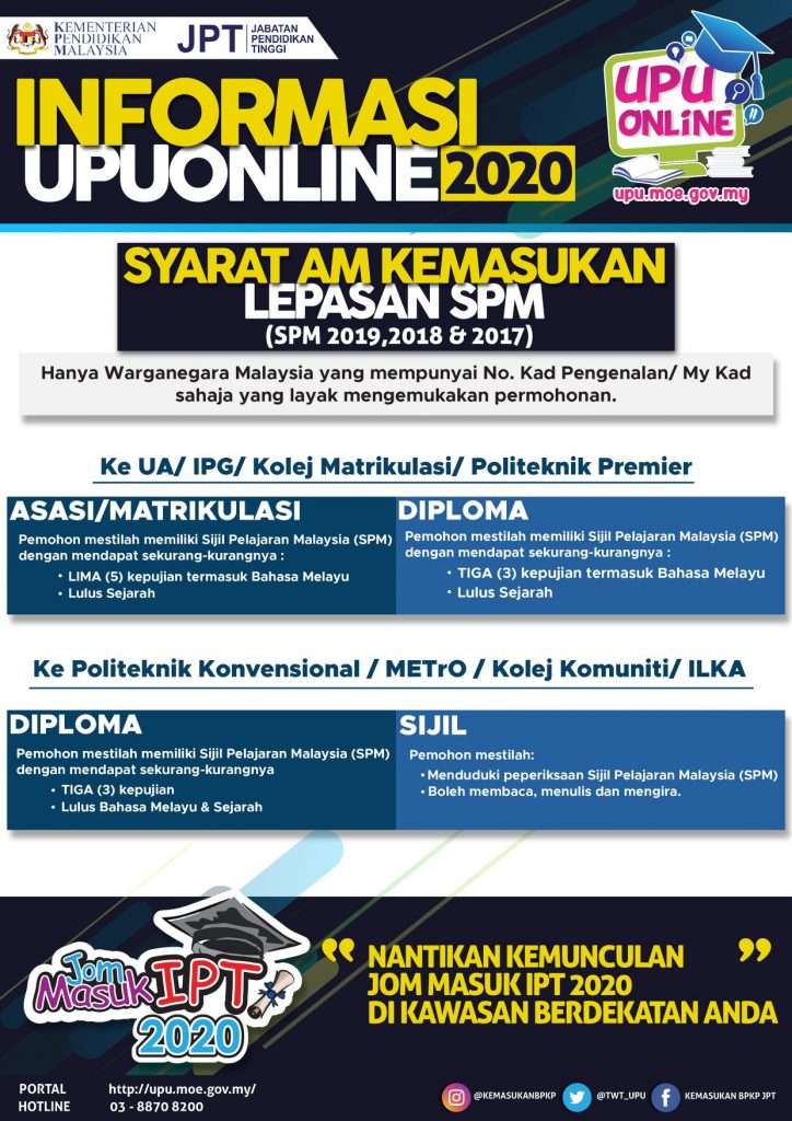 Syarat Am Kemasukan Upu Lepasan Spm Sesi 2020 Untuk Pelajar Lepasan Spm 2019 2018 2017 Edu Bestari