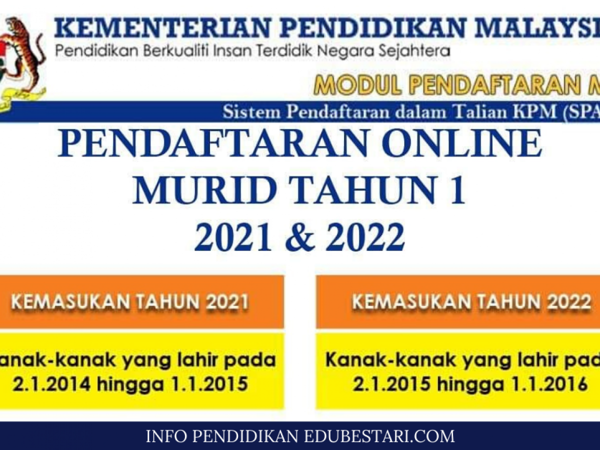 Pendaftaran darjah 1 2022