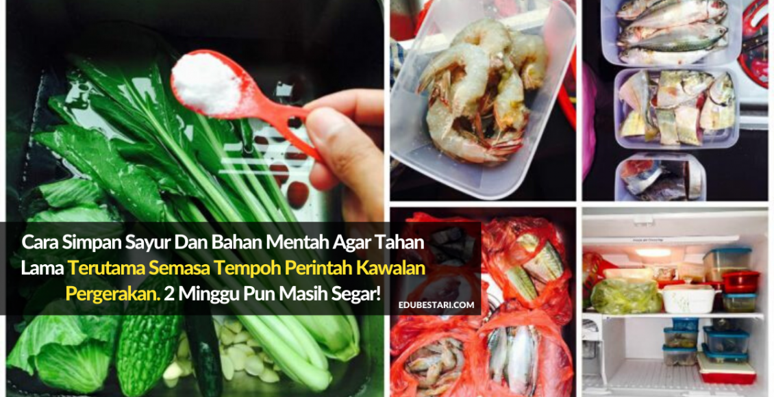 Cara Simpan Sayur Dan Bahan Mentah Agar Tahan Lama Terutama Semasa Tempoh Perintah Kawalan Pergerakan. 2 Minggu Pun Masih Segar!