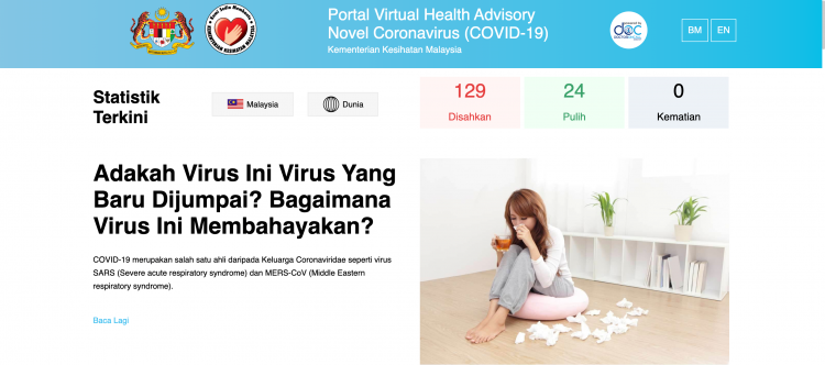 KKM Lancar 'Website' Khas Periksa Covid-19