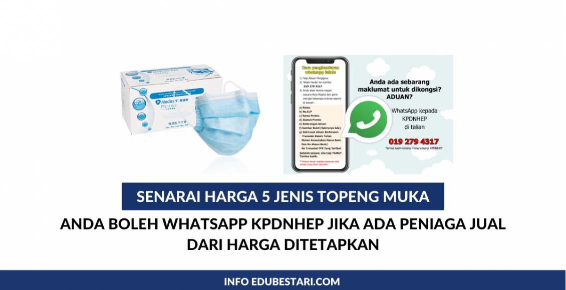 Senarai Harga 5 Jenis Topeng Muka