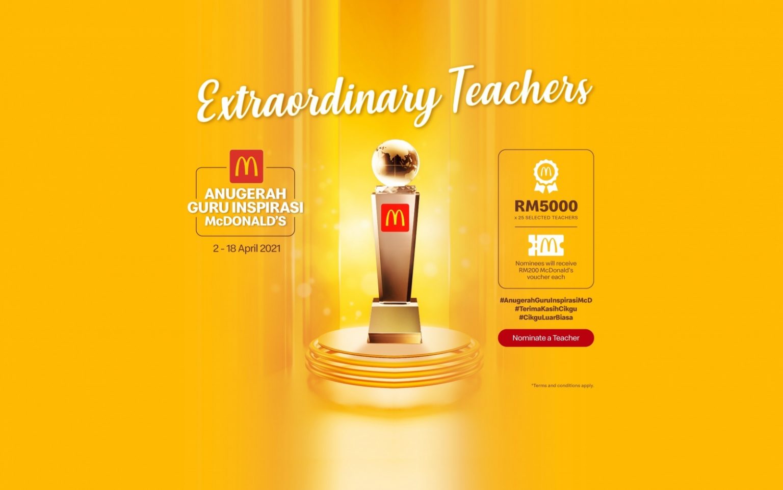Anugerah Guru Inspirasi McDonalds - Jom Calonkan Guru Sekolah Anda