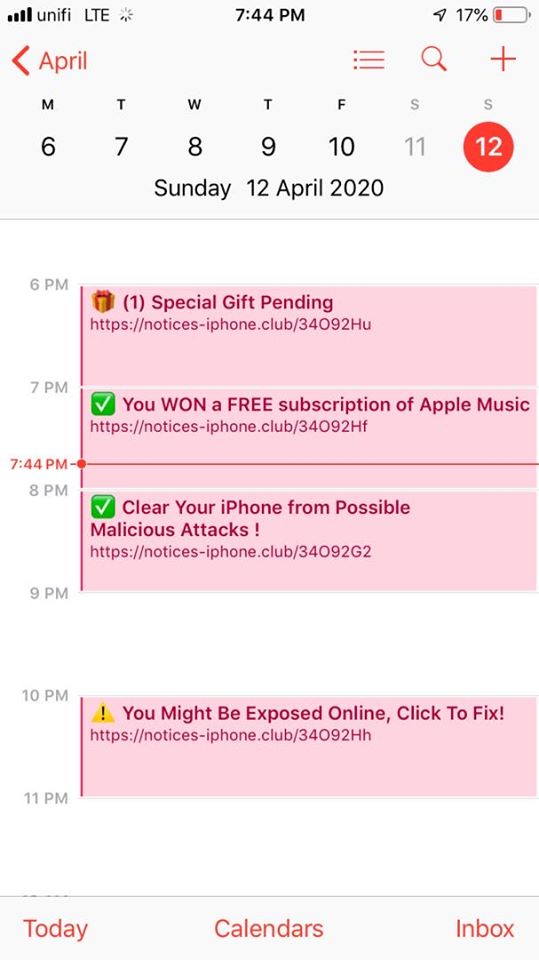 Awas Pengguna iPhone! Jangan Klik Notification Calendar Begini Jika Tak Nak Wang Dalam Akaun Bank Anda Hilang