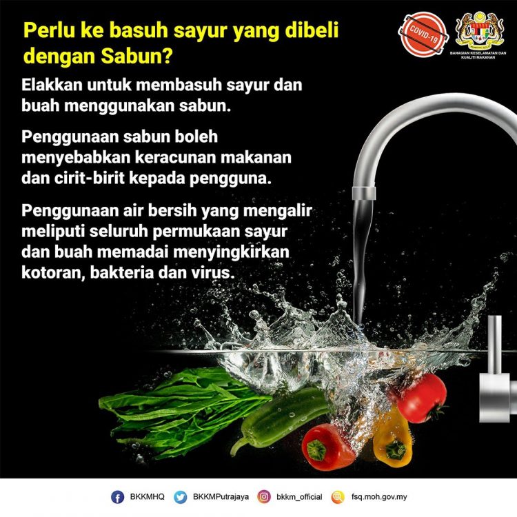Basuh Sayur Dengan Sabun