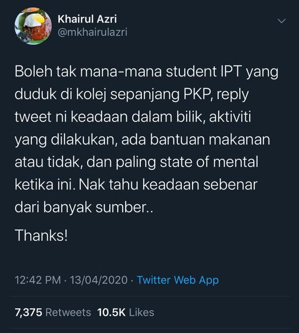 Menarik! Para Pelajar Dari Pelbagai IPT Kongsikan Keadaan Semasa Sepanjang PKP Di Institut Masing-Masing