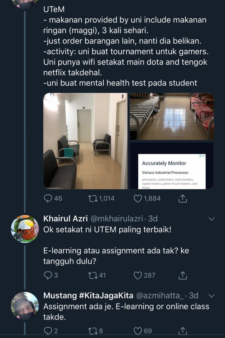 Menarik! Para Pelajar Dari Pelbagai IPT Kongsikan Keadaan Semasa Sepanjang PKP Di Institut Masing-Masing