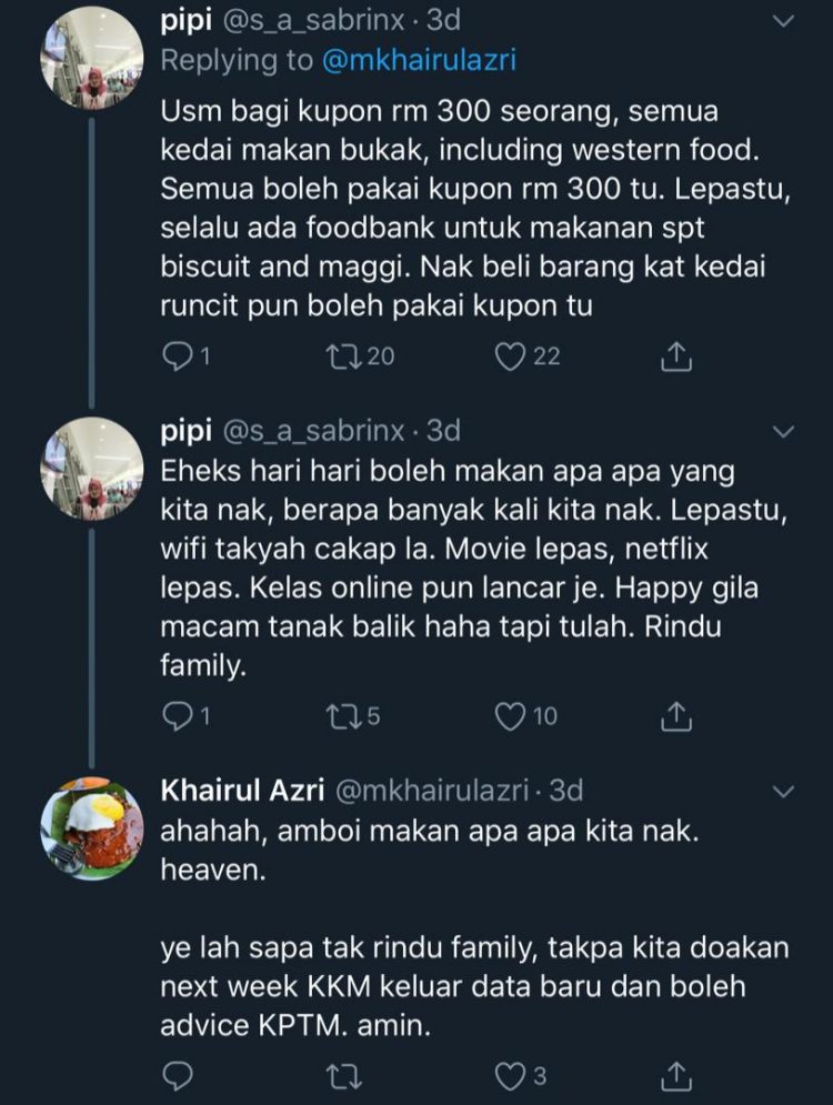 Menarik! Para Pelajar Dari Pelbagai IPT Kongsikan Keadaan Semasa Sepanjang PKP Di Institut Masing-Masing