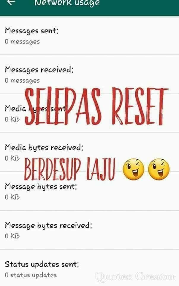 Ini Fungsi Reset Statistics Whatsapp Tu, Nak Lajukan Phone Rupanya