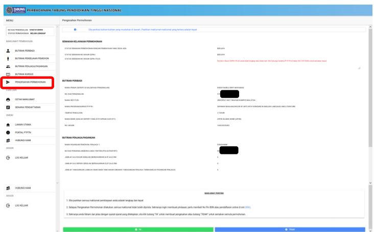 PTPTN Login. Pendaftaran Permohonan Pinjaman PTPTN