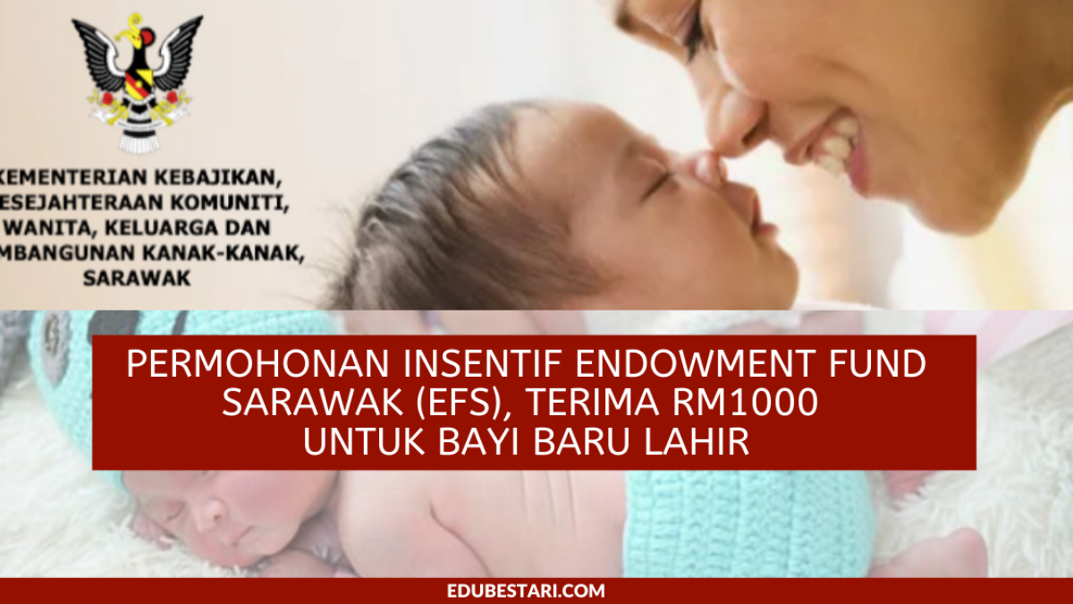 Permohonan Insentif Endowment Fund Sarawak Efs Terima Rm1000 Untuk Bayi Baru Lahir Edu Bestari