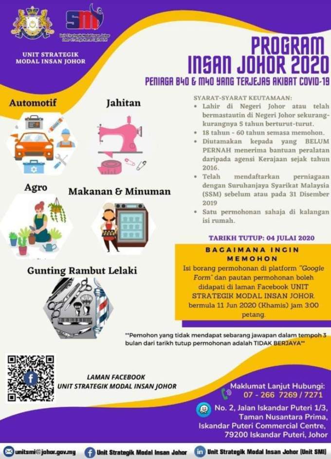 Semakan & Permohonan Program Insan Johor Peniaga B40 & M40 ...