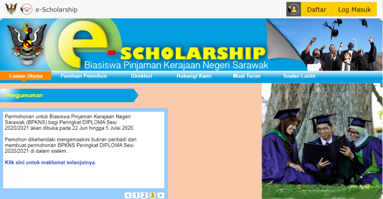 Permohonan Biasiswa Pinjaman Kerajaan Negeri Sarawak (BKNS) Untuk