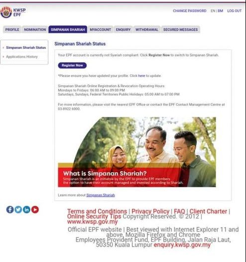 Cara Tukar Akaun KWSP Konvensional Kepada Akaun Syariah Secara Online