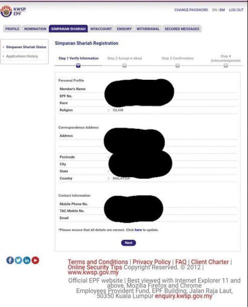 Cara Tukar Akaun KWSP Konvensional Kepada Akaun Syariah Secara Online