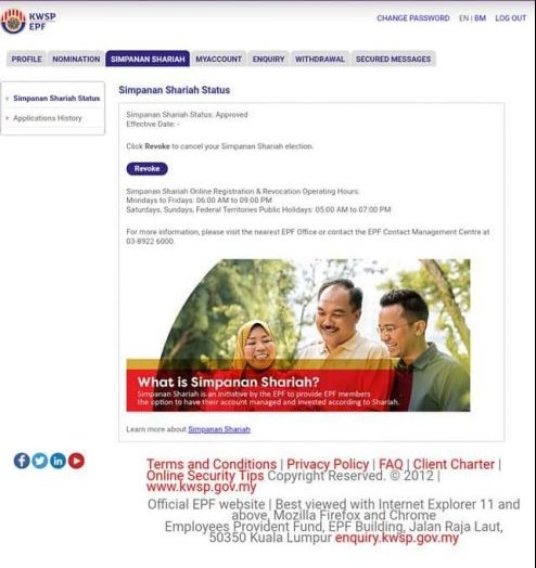 Cara Tukar Akaun KWSP Konvensional Kepada Akaun Syariah Secara Online