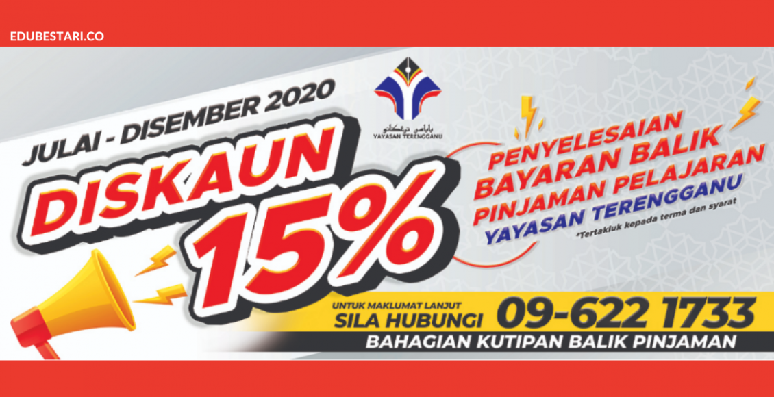 Yayasan Terengganu Tawar 15% Diskaun Bayaran Balik Pinjaman Pelajaran