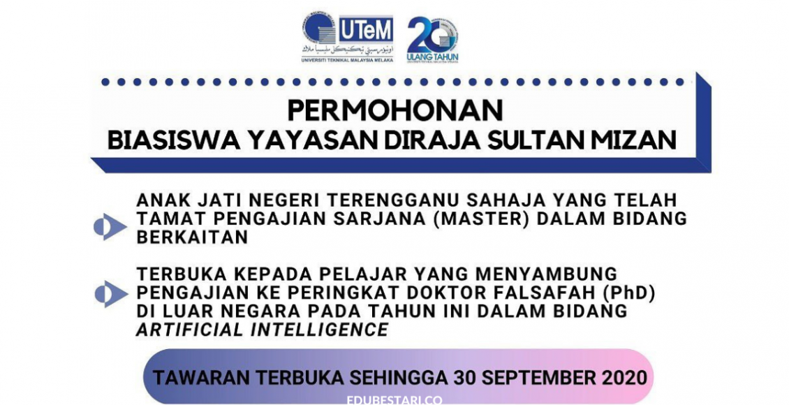 Permohonan Biasiswa Yayasan Diraja Sultan Mizan Kini Dibuka