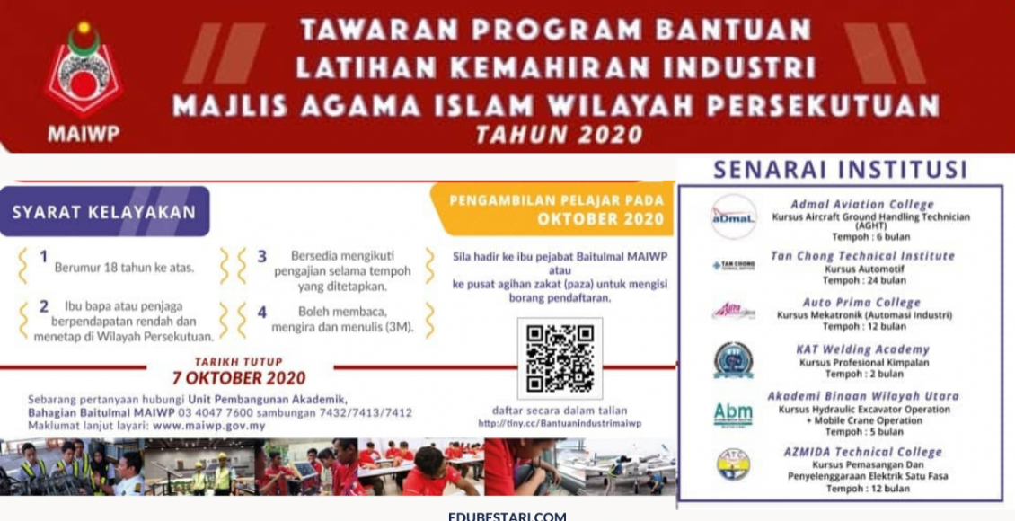 Tawaran Program Latihan Kemahiran Dan Penempatan Kerjaya Tajaan Penuh MAIWP