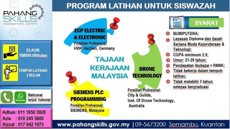 Program Latihan Untuk Siswazah Dengan Elaun RM500 Sebulan. Tajaan Penuh Kerajaan Malaysia