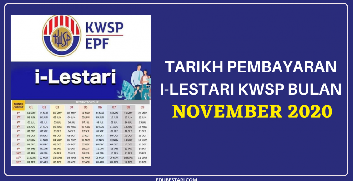 Tarikh Pembayaran i-Lestari KWSP Bulan November 2020