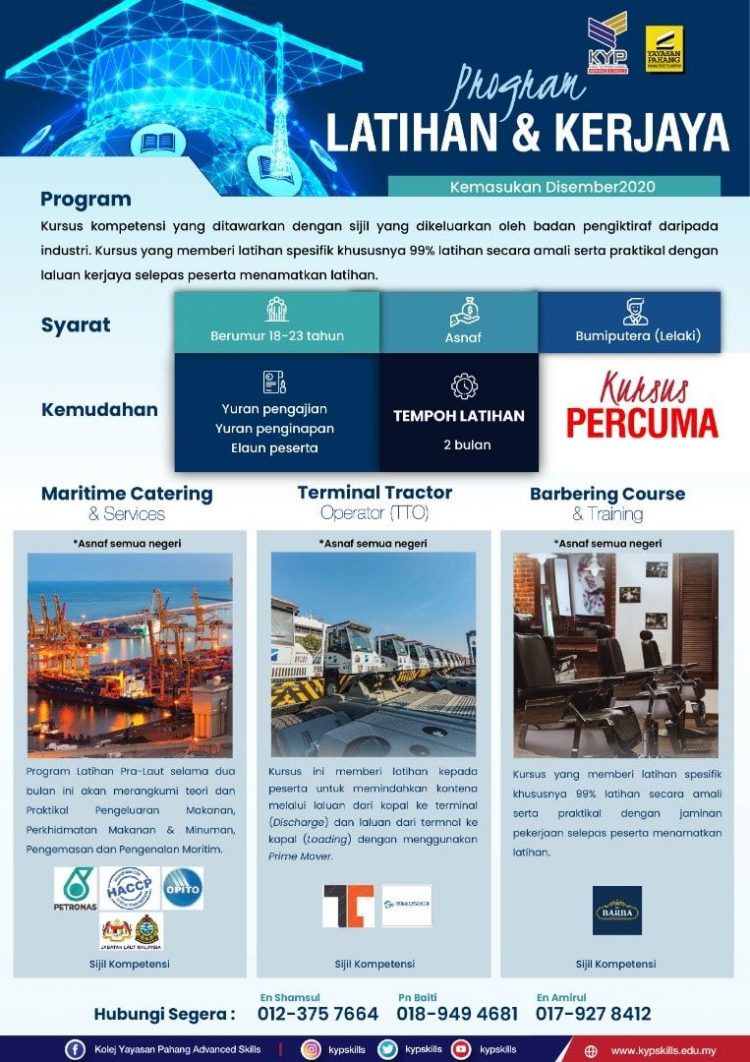 Program Latihan & Kerjaya Percuma Buat Golongan Asnaf Seluruh Malaysia Tajaan KYP