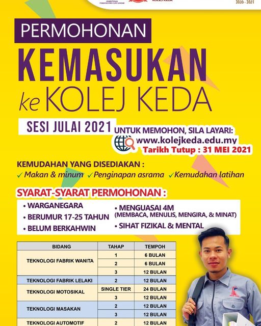 Permohonan Kemasukan Ke Kolej Keda Sesi Julai 2021 Buat Lepasan Spm Edu Bestari