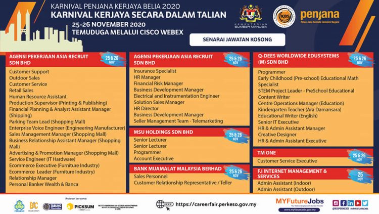 Daftar Karnival Penjana Kerjaya Belia 2020