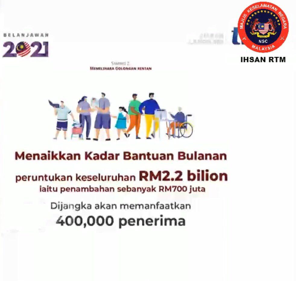 Kadar Bantuan Kebajikan Warga Emas & OKU Dinaikkan Sehingga RM500