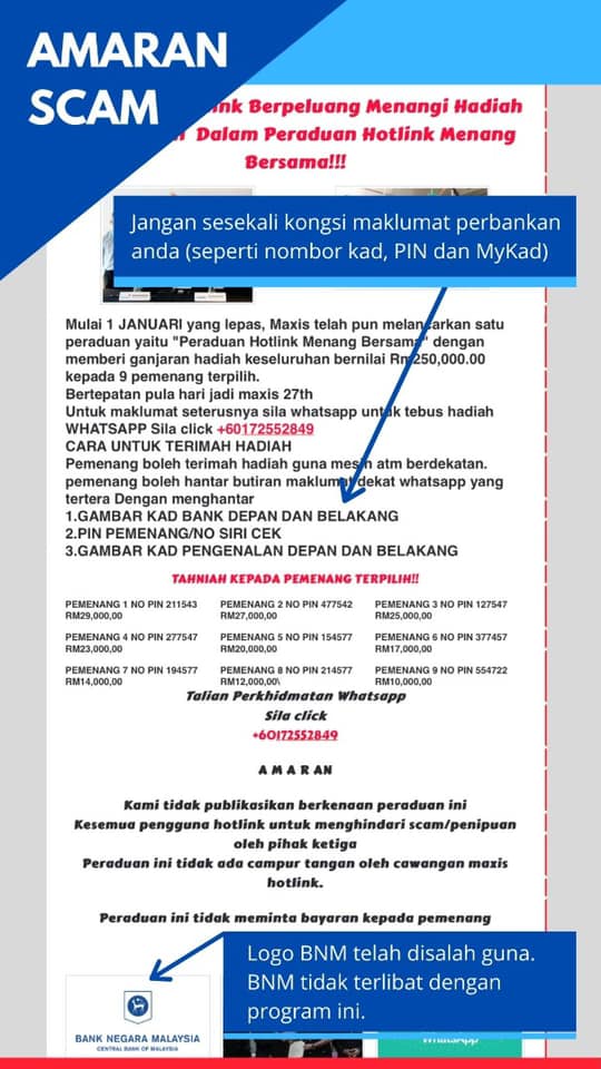 Kaedah Money Scam Terbaru! BNM Beri Amaran Kepada Pengguna Agar Tidak terkena