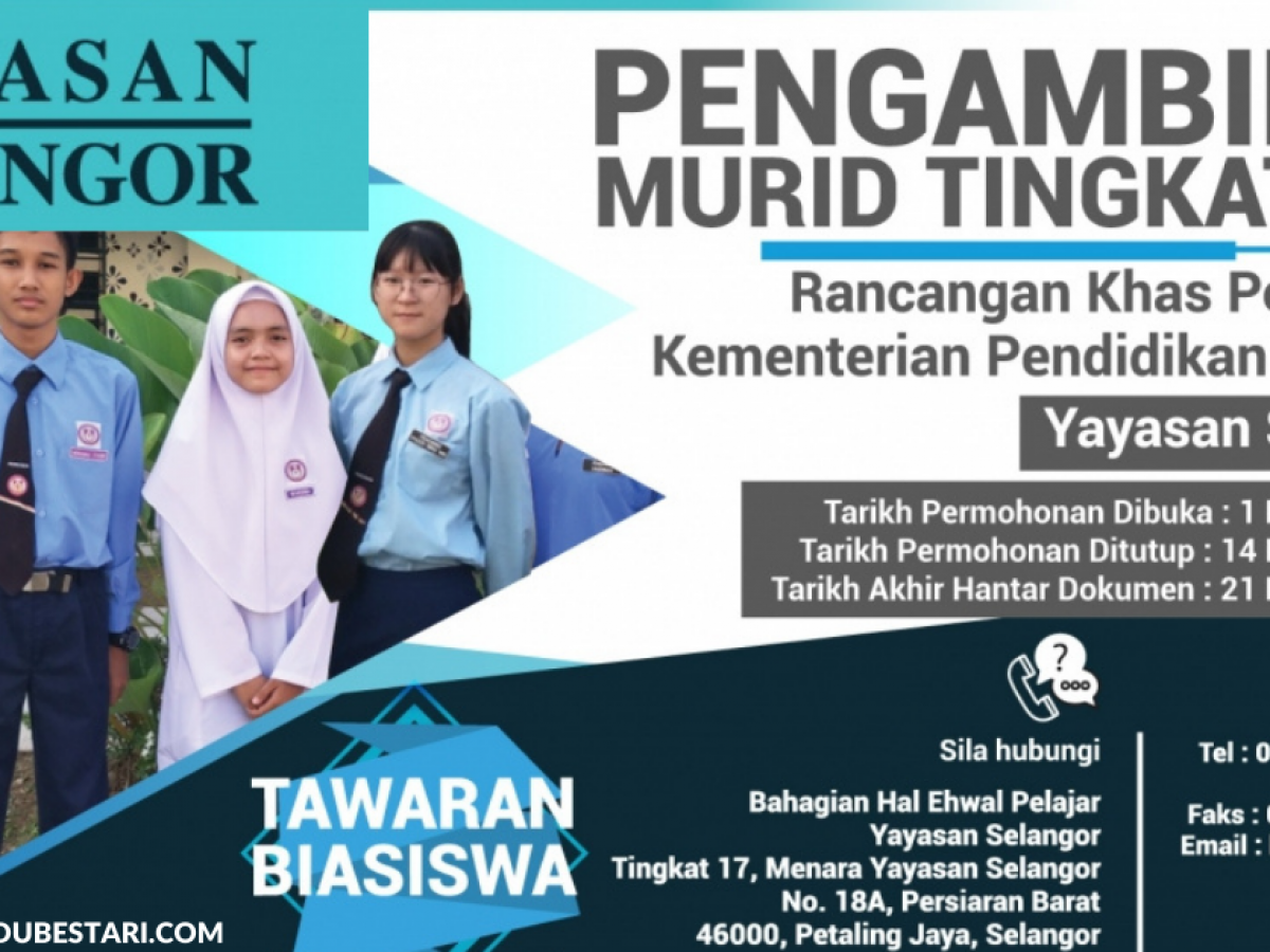 Permohonan Kemasukan Murid Tingkatan 1 Rancangan Khas Pendidikan Yayasan Selangor 2021 Edu Bestari