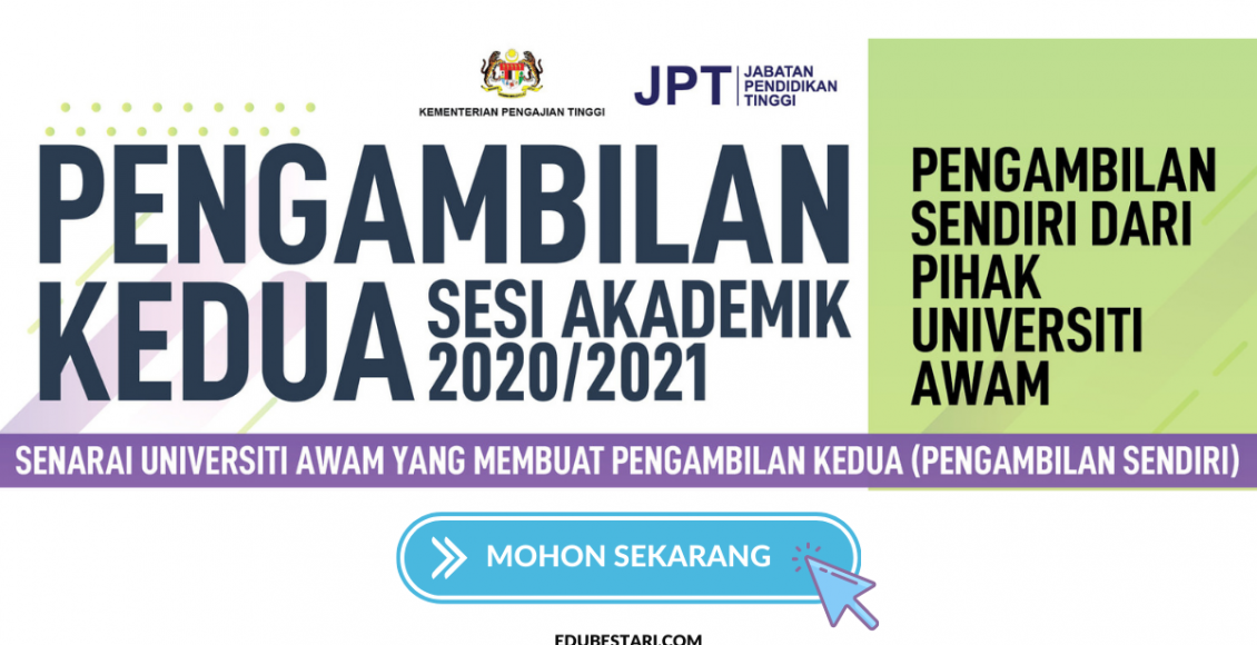 Permohonan Pengambilan Kedua Ke Universiti Awam Sesi Akademik 2020_2021 Lepasan SPM & STPM_Setaraf