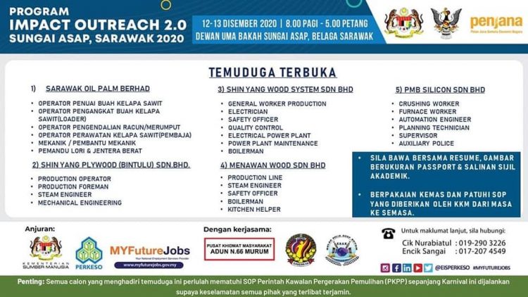 Impact Outreach PERKESO 2.0: Sertai Temuduga Terbuka Sarawak. Pelbagai Jawatan Ditawarkan
