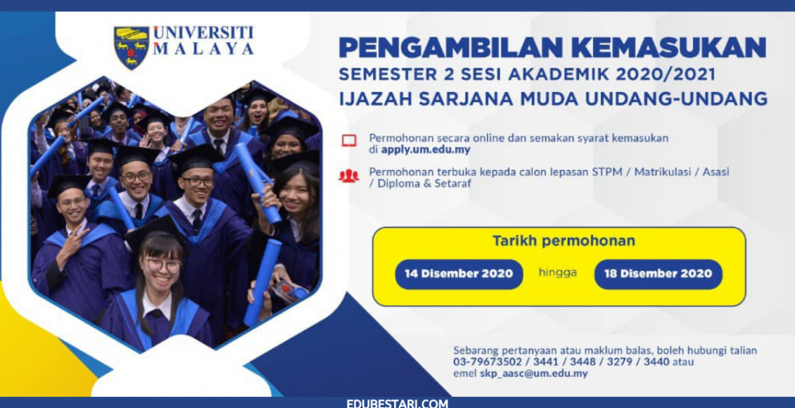 Permohonan Kemasukan Ijazah Sarjana Muda Undang-Undang UM Sesi 2020/2021 Kini Dibuka