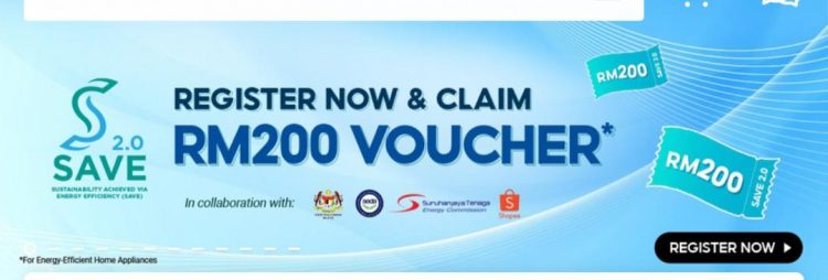 Program Save 2.0: Daftar Sekarang & Terima Baucar Shopee RM200 Setiap Isi Rumah