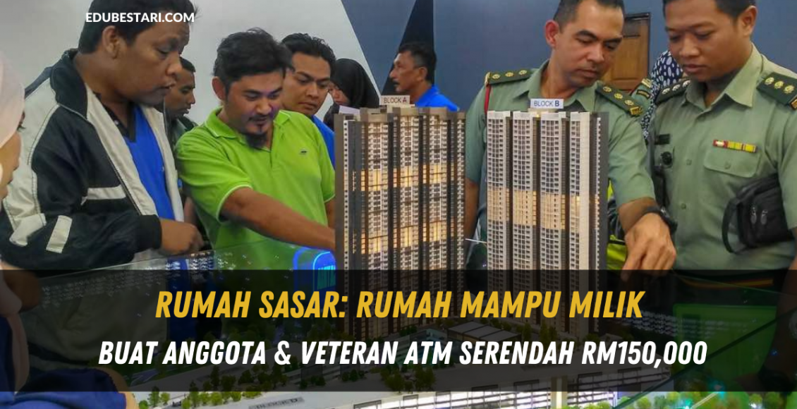 Sebanyak 7,374 unit rumah dicadang untuk dibina menerusi program Satu Anggota Satu Rumah (SASaR) Angkatan Tentera Malaysia (ATM) dalam masa terdekat. Rumah mampu milik tersebut disediakan bagi memastikan setiap anggota tentera, veteran dan warga awam kementerian pertahanan memiliki sebuah rumah sendiri. Program ini turut dilaksanakan melalui kerjasama dengan Kerajaan Persekutuan, negeri dan pihak swasta. Ikuti perkongsian di bawah untuk maklumat lanjut tawaran Rumah SASaR buat anggota ATM. KADAR HARGA RUMAH SASaR ATM Rumah SASaR buat yang ditawarkan buat anggota ATM adalah dengan harga serendah: Unit Mampu Milik: RM150,000 hingga RM250,000 seunit Unit Premium: RM350,000 hingga RM400,000 seunit Harganya adalah 30 - 50 peratus lebih rendah berbanding harga pasaran semasa. LOKASI RUMAH SASaR ATM Mesyuarat Jemaan Menteri pada 7 Ogos lalu telah bersetuju dengan cadangan Kementerian Pertahanan untuk membina rumah SASaR di lokasi berikut: Unit Mampu Milik: Kem Genting Kelang, Kuala Lumpur Unit Premium Menurut pengumuman YB Menteri Kanan Pertahanan Ismail Sabri Yaakob baru-baru ini, sebanyak 3,500 unit rumah SASaR akan dibina di Sungai Besi, Kuala Lumpur dan berjumlah 900 unit telah diperuntukkan untuk warga veteran ATM bagi membantu anggota dan veteran ATM. RUMAH KELUARGA ANGKATAN TENTERA (RKAT) Sebanyak 2,367 unit Rumah Keluarga Angkatan tentera (RKAT) baharu sedang dan akan dibina di seluruh negara pada tahun ini bagi menampung keperluan anggota ATM Lokasi pembinaan RKAT adalah di: Kem Oran, Perlis Kem Tok Jalan, Alor Setar, Kedah Kem Syed Sirajuddin, Gemas, N.9 Kem Tumbi, Jeli, Kelantan Kem Batu 10, Sibu Sarawak Kem Sri Miri, Sarawak Kem Lok Kawi, Sabah PRASYARAT PERMOHONAN RUMAH SASaR ATM Berikut adalah prasyarat permohonan Rumah SASaR ATM: Merupakan rumah pertama Baki gaji selepas ditolak pinjaman perumahan melebihi 20% Bebas dari sekatan bank atau senarai hitam Sumber
