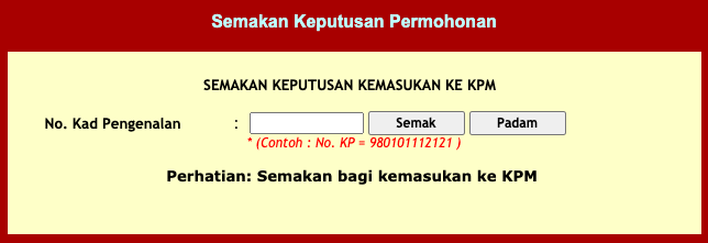 Semakan Keputusan Permohonan Program Diploma Kolej Profesional MARA (KPM) Sesi 1/2021 Ambilan Januari