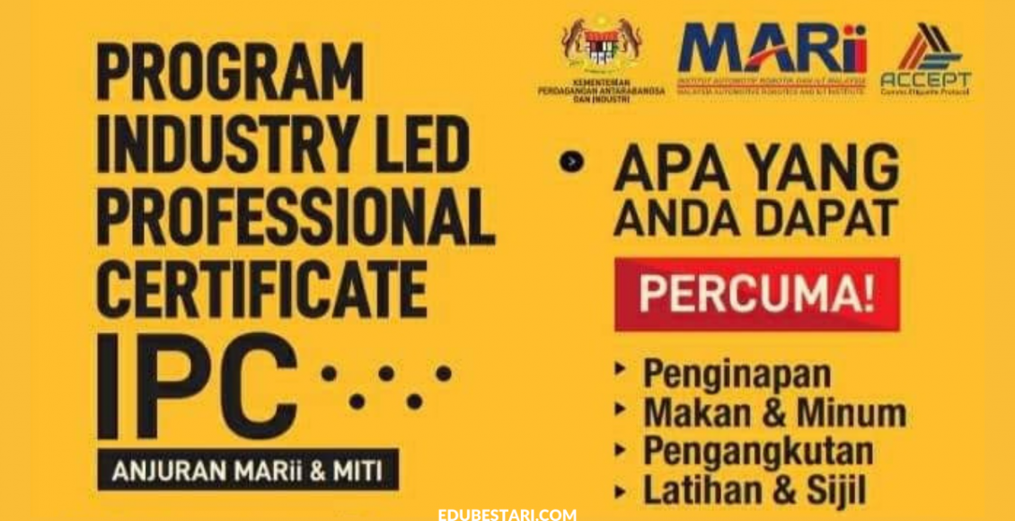 Tawaran Program Industry LED Professional Certificate IPC Buat Penganggur. Elaun Sehingga RM2,000 Sebulan