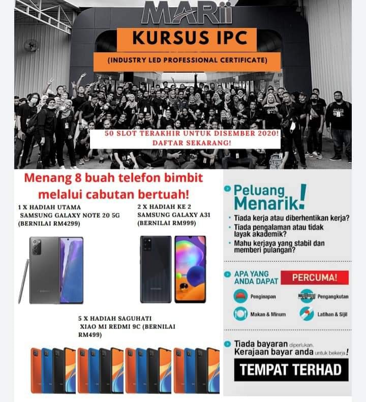 Tawaran Program Industry LED Professional Certificate IPC Buat Penganggur. Elaun Sehingga RM2,000 Sebulan