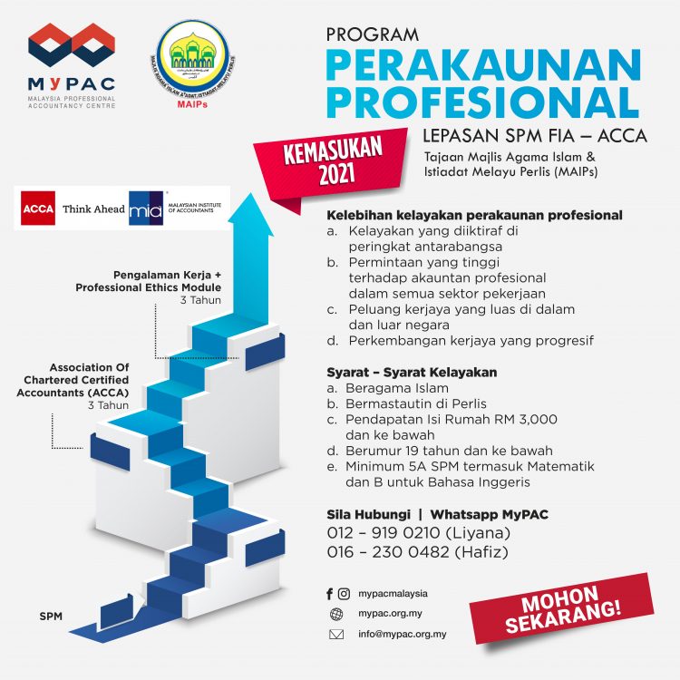 Tawaran Program Perakaunan Profesional Buat Lepasan SPM Tajaan Penuh MAIPs