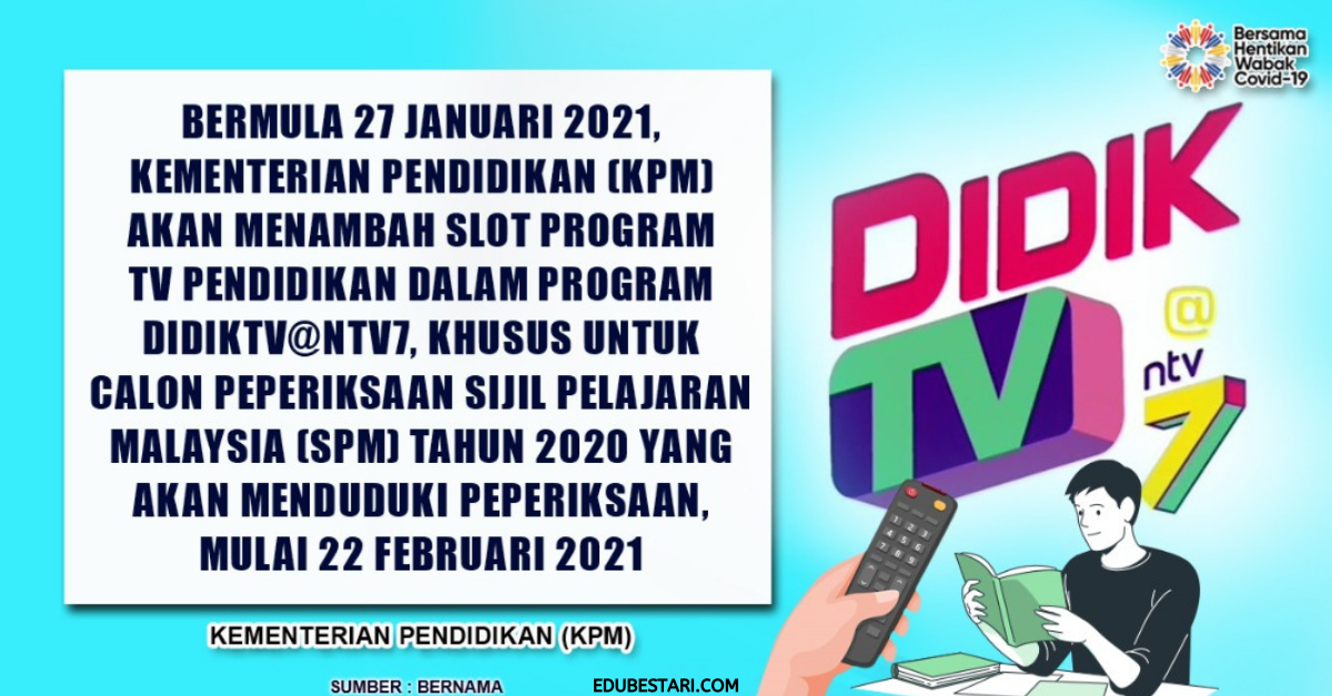 Kpm Sediakan Slot Tambahan Tv Pendidikan Khusus Untuk Calon Spm 2020 Edubestari 