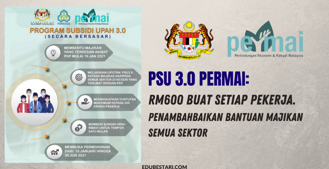 PSU 3.0 PERMAI: RM600 Buat Setiap Pekerja. Penambahbaikan Bantuan Majikan Semua Sektor